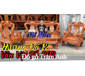 Salon Đào Chim Gỗ Hương Đá Mặt Khuôn Tranh Cột 12 Vân Víp