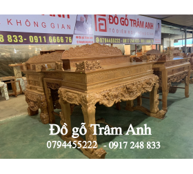 Chi Tiết 2 Sập Thờ Gõ Đỏ Chạm Tứ Linh