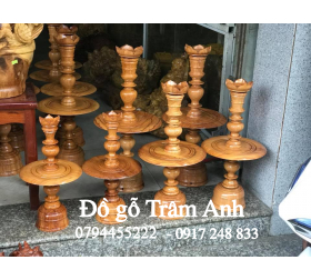 Mẫu chân đèn thờ gõ đỏ. Chiều cao 40,50,60 